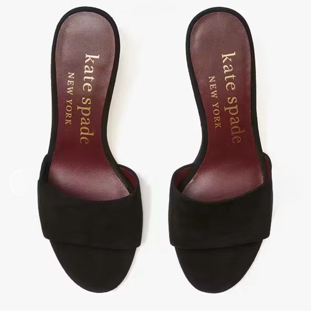 KATE SPADE Polished Slide Suede Sandals Size 10 - Picture 3 of 16